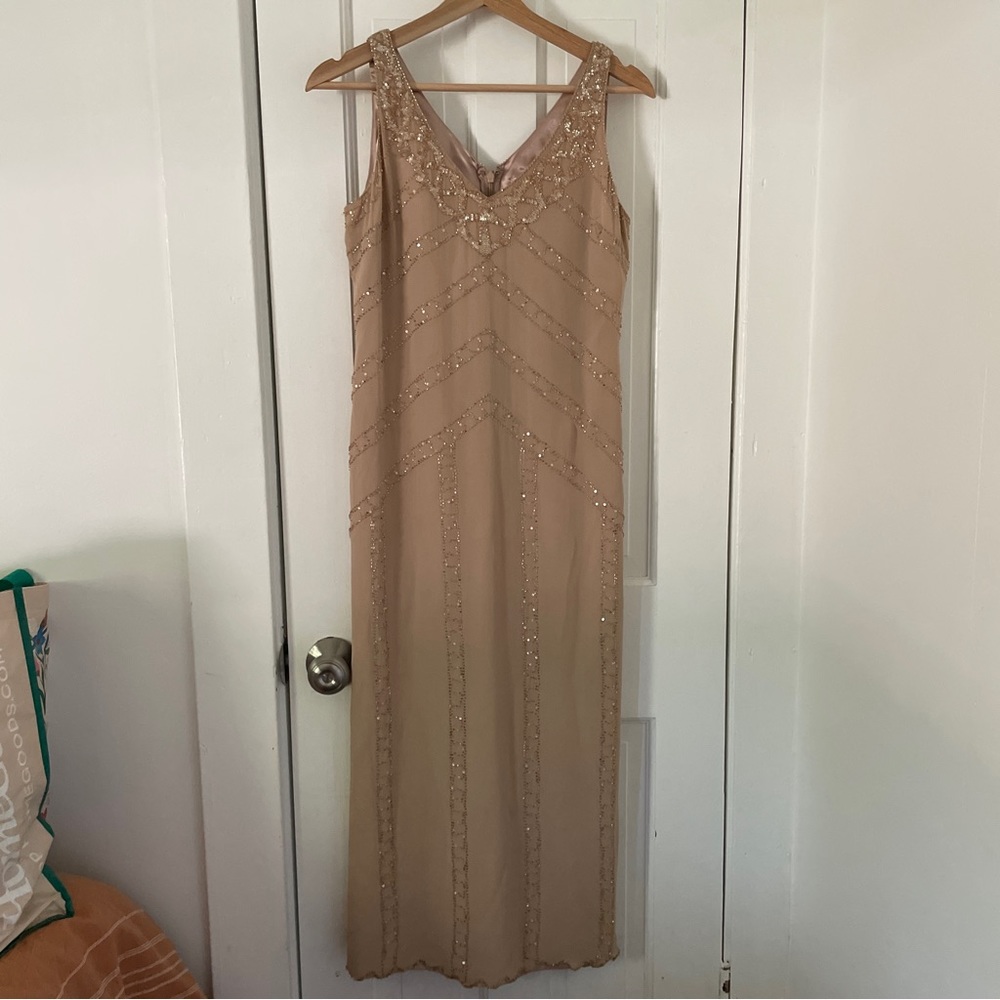 Bloomingdale’s Silk Beads Party Dress